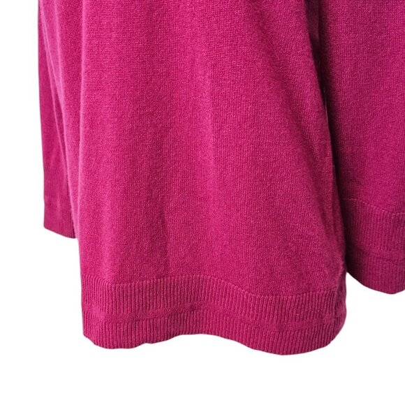 Tahari Womens 100% 2 Ply Cashmere V-Neck Long Sleeve Shirt, Purple, Size Small - Picture 7 of 8